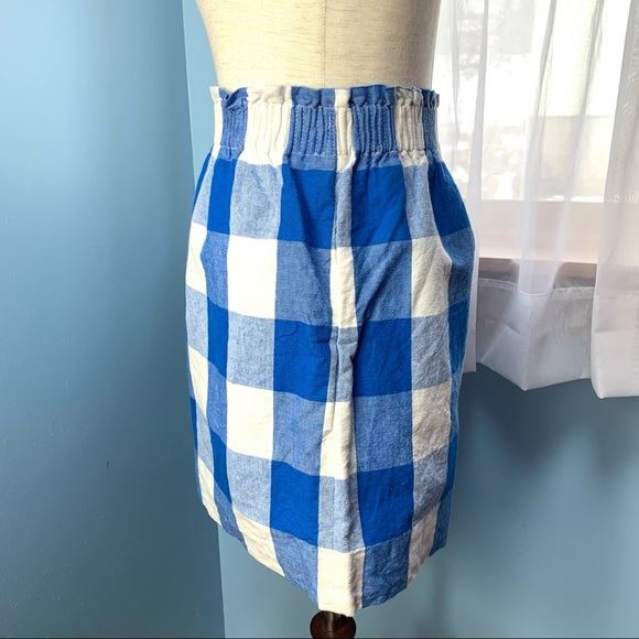 J. Crew Blue and White Checkered Sidewalk Skirt - Picture 3 of 7